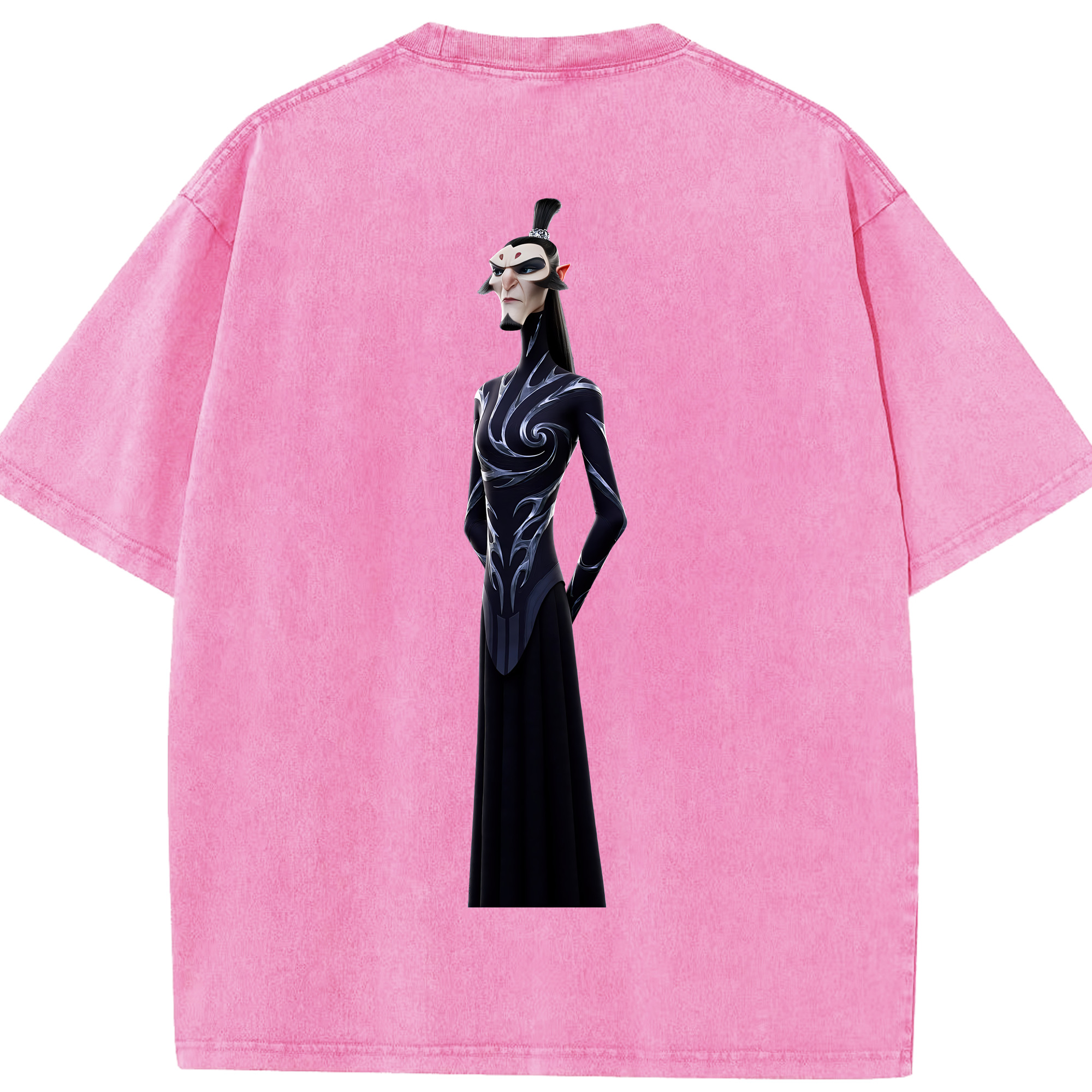 （画像用） Ne Zha 2 ナタ 魔童の大暴れ 綿100% ヴィンテージ風 半袖Tシャツ（背面プリント）